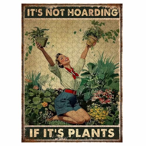 1000 Pieces Jigsaw Puzzles for Adults, It's Not Hoarding If It's Plants Gardening Girl Art Puzzle, Stress Relief Hand-Eye Coordination Brain Teaser Puzzle 29.5x19.7 Inch - color: Wooden Puzzle11, size: 1000 Piece pcs