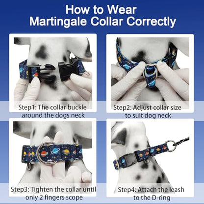 Martingale Dog Collars with Buckle No Slip Training Boy Dog Collar for Small Dogs (Blue Space, Small) - color: Blue Space, size: Small
