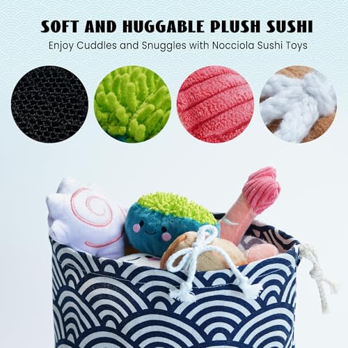 Nocciola 10 PC Sushi Squeaky Small Dog Toys, Cute Stuffed Puppy Toys with Bag, Plush Dog Squeaky Toy for Small Medium to Keep Them Busy - style: Sushi Dog Toys