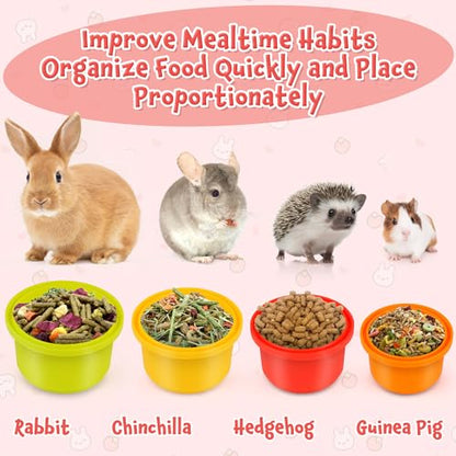 SKYWHALE Bunny Toys, Stacking Cups for Rabbits, 8PCS Stackable Plastic Pet Nesting Snack Container, Chinchilla Guinea Pig Parrot Enrichment Playset for Hiding Food and Playing