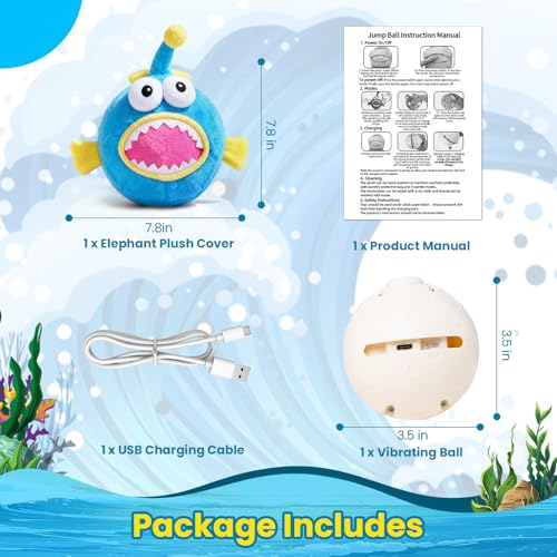 Interactive Dog Toys, Self Moving Dog Toy to Keep Them Busy, Electronic Vibrating Dogs Toy/Squeaky Bouncing Ball for Small Medium Large Dogs with Jumping Music Mode (Lanternfish) - color: Lanternfish