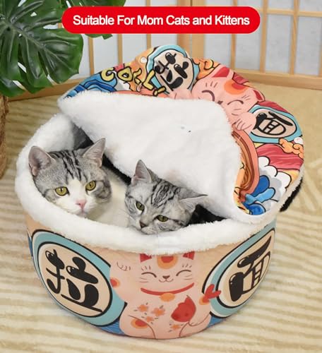 Noodle Cat Bed, Noodle Dog Bed, Keep Warm and Super Soft Creative Pet Nest for Indoor Cats,Removable Washable Cushion for Small Medium Large Dogs and Cats (Small) - size: Small