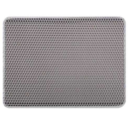 Foldable Pet Litter Mat with Textured Top Keeps Litter Contained and is Kind on Nails Control Pad - color: Gray