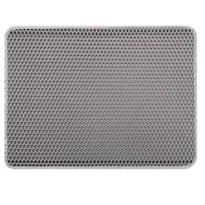Foldable Pet Litter Mat with Textured Top Keeps Litter Contained and is Kind on Nails Control Pad - color: Gray