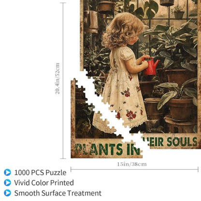 1000 Pieces Jigsaw Puzzles for Adults, Girls with Plant Soul Gardening Art Puzzle, Stress Relief Brain Teaser Gift 29.5x19.7 Inch - color: Wooden Puzzle17, size: 1000 Piece pcs