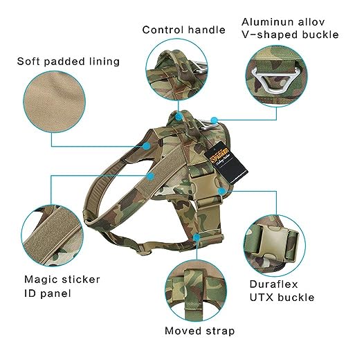 EXCELLENT ELITE SPANKER Tactical Dog Harness Patrol Harness Service Dog Vest Military Dog Vest Working Dog Vest with Handle(MCP-S) - color: MCP, size: S-(23.5 - 29.5")