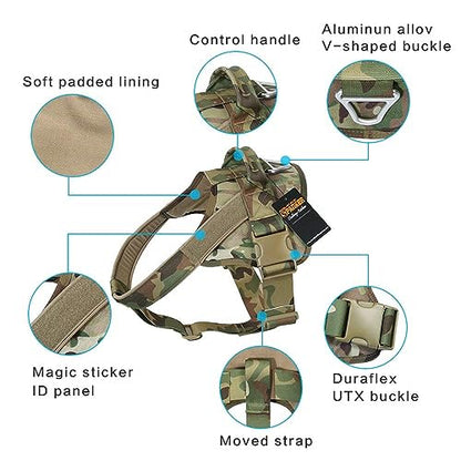 EXCELLENT ELITE SPANKER Tactical Dog Harness Patrol Harness Service Dog Vest Military Dog Vest Working Dog Vest with Handle(MCP-S) - color: MCP, size: S-(23.5 - 29.5")