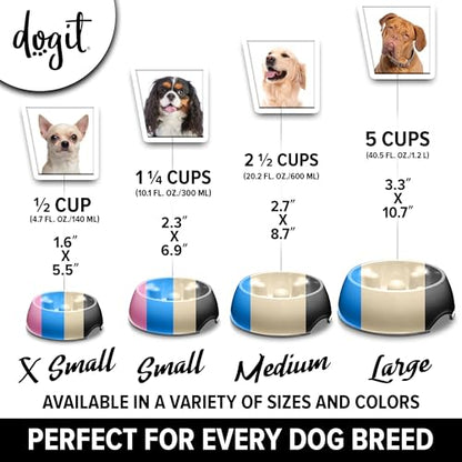 Dogit Go Slow Anti-Gulping Dog Bowl, Blue, X-Small - color: Blue, size: Extra Small