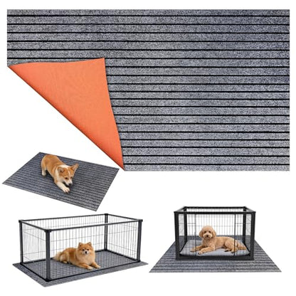 49" X 28" Mat for Under Dog Crate，Pad Dog Crate Mat Liner Floor Protector Washable Absorb Non-Slip Waterproof for Kennel Training, Protects Floors Easy Clean Cuttable (28 * 49inch) - size: 28*49inch