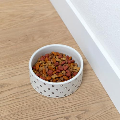 Fringe Studio Speckled Block Bone Medium Wax Resist Ceramic Pet Bowl (6.5" Diameter x 2.5" H, 26 fl.oz.), PetShop Collection (474506) - size: Medium