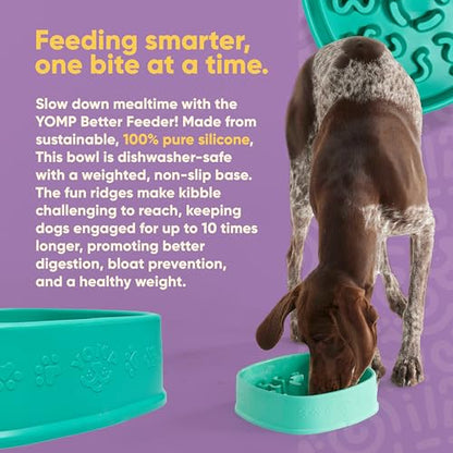 Yomp BetterFeeder Puzzle Slow Feeder Dog Bowl – Interactive, Weighted Silicone Dog Bowl, BPA & Phthalate Free, Spill-Proof, Non-Slip, Pet-Safe, Non-Toxic, Textured, Dishwasher Safe