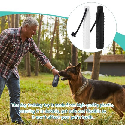 Blueweenly 4 Pcs Dog Bumper Toy for Water Retrieving Plastic Puppy Training Dummy Dog Float Toy Lightweight for Float on The Water Pool Outdoor Training Hunting Fetching (White and Black) - color: White and Black