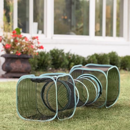 Kitty City Outdoor Catio Furniture and Play Kits for Cats, Two Way Tunnel - color: E) 2-Way Tunnel/Tent Combo