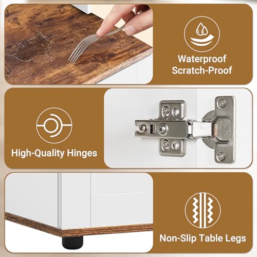 Yafylly Double Litter Box Enclosure for 2 Litter Boxes, 2 Cat Litter Box Furniture Hidden with Scratch Mat, Cat Litter Cabinet with Storage for Indoor Cats Large, Side Table, Fit Most of Litter Box - style: With Shelf