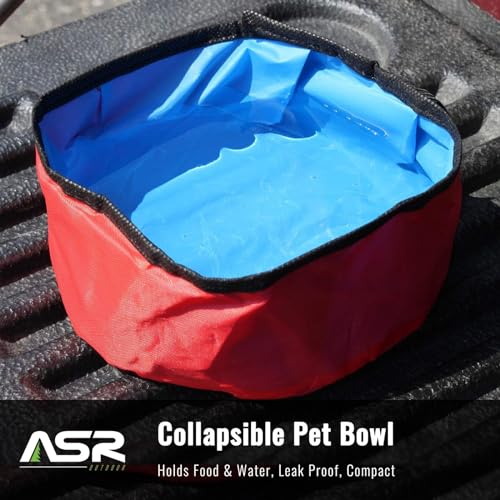 ASR Outdoor Dog Water Bowl Folding Collapsible Pet Travel Food Dish for Hiking and Camping