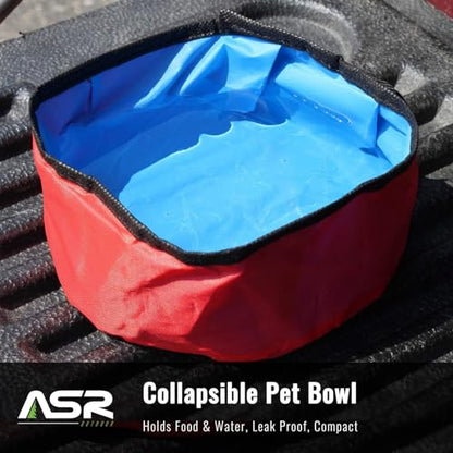 ASR Outdoor Dog Water Bowl Folding Collapsible Pet Travel Food Dish for Hiking and Camping