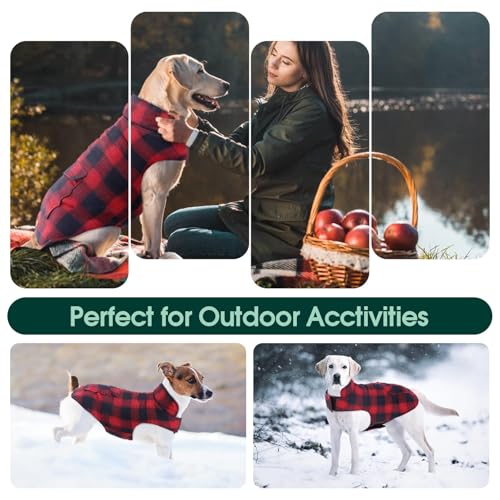 Kuoser Reversible Winter Coat, British Style Jacket for Small Dogs, Warm Windproof Puppy Cold Weather Clothes Vest, Red XS - color: Red+Blue, size: XS (Chest Girth: 9.4-13.8'')