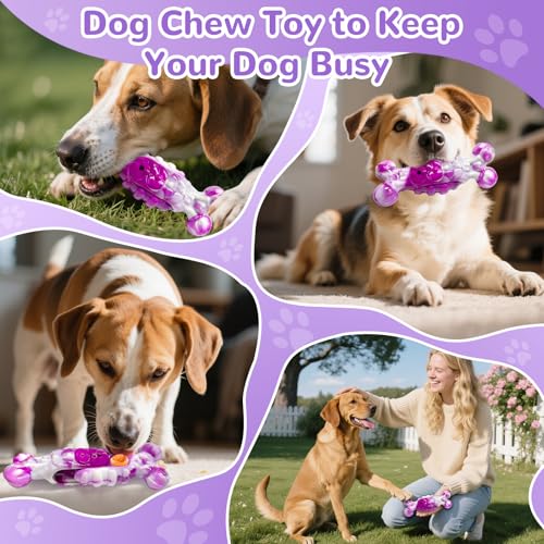 Large Indestructible Dog Toys: Dog Chew Toys for Aggressive Chewers to Keep Them Busy&Reduce Boredom and Anxiety - color: Dark purple