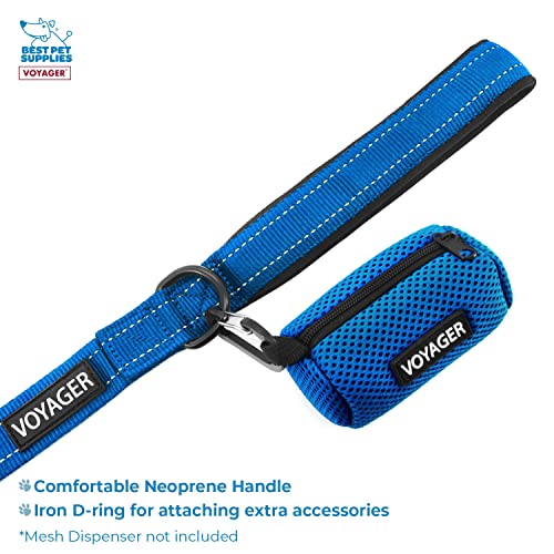 Voyager Dog Harness Dual Leash Attachment No-Pull Control Adjustable Soft but Strong Pet Harness for Medium and Large Dogs with 3M Reflective Technology, Leash Set Royal Nylon, XS (Chest: 13-16") - color: Leash Set Royal Nylon, size: XS (Chest: 13 - 16")