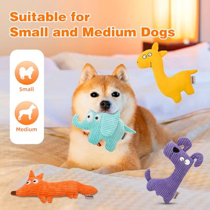 Squeaky Dog Toys, Cute Plush Toy for Dogs Indoor Play, Interactive Dog Toys with Non-Shedding Material for Small and Medium Dogs - Fox - style: K-Fox