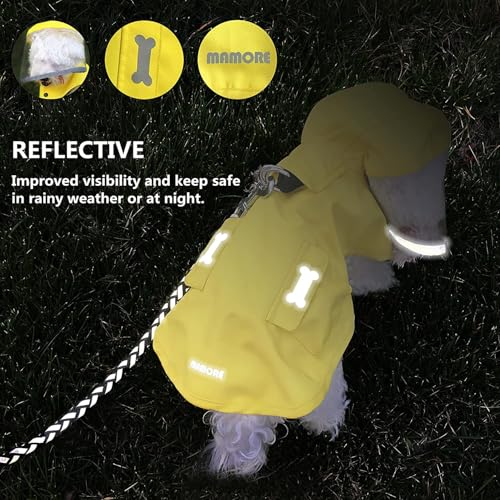 Dog Raincoat,Waterproof Rain Poncho with Hoodie, High Reflective Adjustable Pet Rain Jacket with Leash Hole for Small Medium and Large Dogs (Yellow Duck, X-Small) - color: Yellow Duck, size: X-Small: 4-9lbs