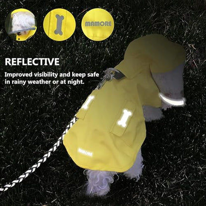 Dog Raincoat,Waterproof Rain Poncho with Hoodie, High Reflective Adjustable Pet Rain Jacket with Leash Hole for Small Medium and Large Dogs (Yellow Duck, Small) - color: Yellow Duck, size: Small: 9-13lbs