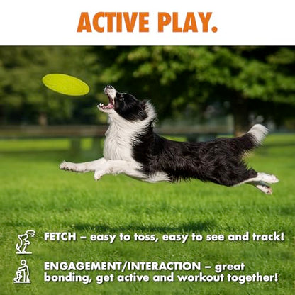 Max Fusion with Nike Grind, Arlee Frisbee Dog Toy, Chew Toy for Play, Fetch, Tug, L - color: Yellow Frisbee, size: Large
