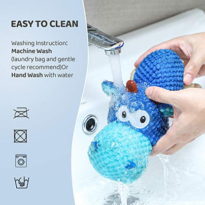 IOKHEIRA Dog Plush Toy for Large Aggressive Chewers,Indestructible Dog Squeaky Toys,Stuffed Animals Toys with Cotton Material and Crinkle Paper,Durable Chewing Toys (Royal Blue, Cattle) - color: Royal Blue
