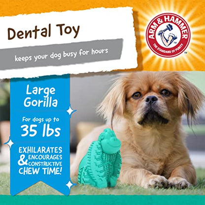 Arm & Hammer for Pets Super Treadz Gorilla Dental Chew Toy for Dogs - Dog Dental Toys Reduce Plaque & Tartar Buildup Without Brushing - Safe for Dogs up to 35 Lbs - size: Large (Pack of 1), style: Gorilla
