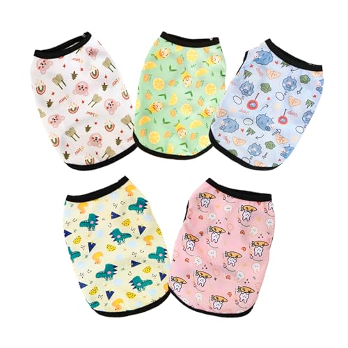 5 Pack Dog Cooling Shirts Breathable Instant Cooling Dogs Vest Lightweight for Summer Dog Clothes cat Clothes (S) - size: Small
