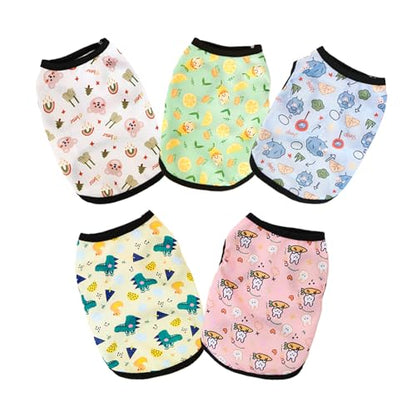 5 Pack Dog Cooling Shirts Breathable Instant Cooling Dogs Vest Lightweight for Summer Dog Clothes cat Clothes (M) - size: Medium