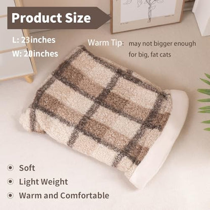 Cat Bed Cave Sleeping Bag, Pet Mat Warming Pad Sack for Cats and Small Dog,Burrowing Cozy Soft Comfortable Bed(for Small and Medium Cats) - color: khaki