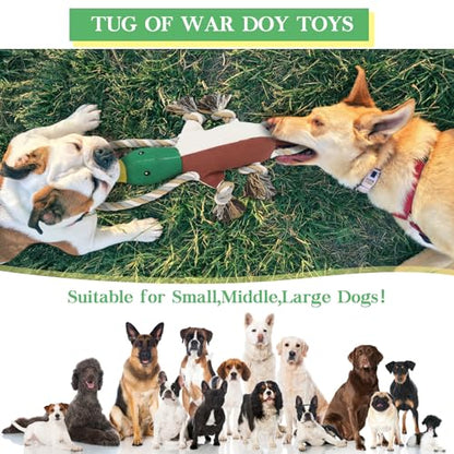 Letsmeet Lesmeet Upgraded Duck Dog Toys Puppy Toys with Crinkle Paper and Squeaker, Interactive Tug of War Dog Toy for Small, Medium, and Large Breeds - color: Brown