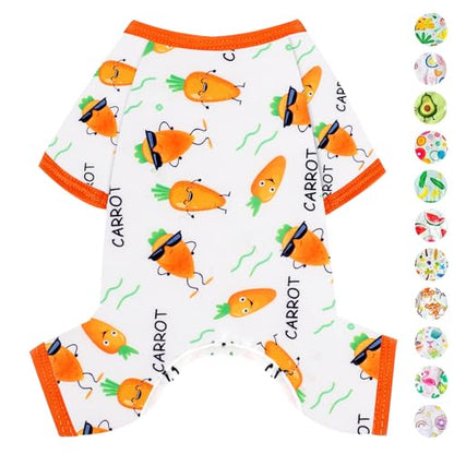 Dog Pajamas Pjs Spring Summer Dog Clothes for Small Dogs Girl - Boy - Small Size Dogs, Soft Stretchy Puppy Clothes Doggie Onesies Cat Pet Jammies Outfit, Carrot, XS - color: Carrot, size: X-Small（1-2 lb)