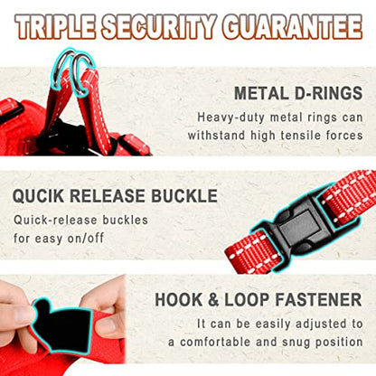 Dog Harness Step in Dog Vest Harness, Reflective Adjustable Puppy No Pull Harness Breathable Soft for Small and Medium Dogs Cats, Red, XXS - color: Red, size: XX-Small