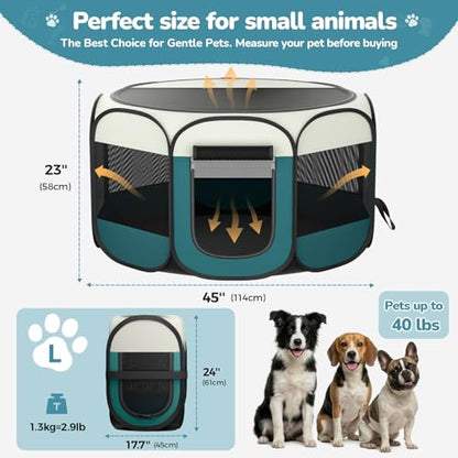 Foldable Large Playpen for Cat Dog - Portable Cats Dogs Kennel Pop Up Dog Playpens, Small Pets CrateTent Cage with Carrying Case for Outdoor Travel - style: L