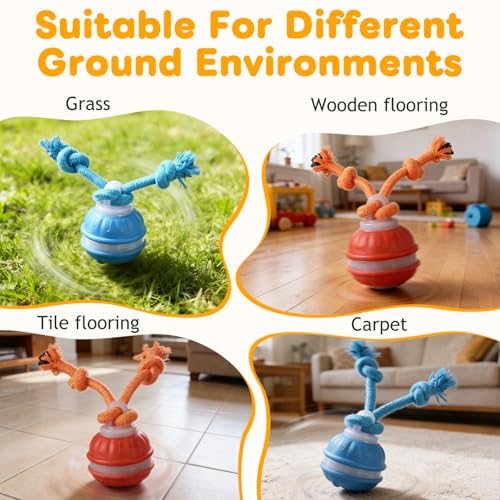 Interactive Dog Toys,Upgraded Motion Activated Rolling Dog Ball Toy for Small/Medium Dogs,Smart Automatic Rolling Toy with USB Rechargeable,Interactive Dog Balls(Orange) - color: Orange