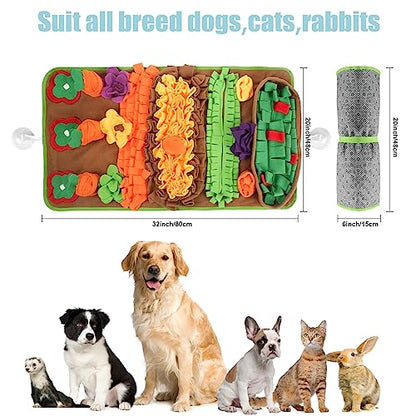 Snuffle Mat for Dogs Large Breed - 32'' X 20'' Washable Durable Sniff Mat for Slow Feeding Training, Enrichment Puzzle Toy for Mental Stimulation & Stress Relief - color: Green-Yellow