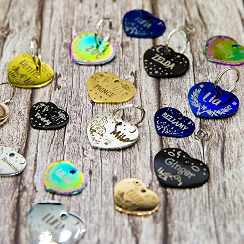 Personalized Dog Tag with 5 Lines of Custom Deep Engraved Durable Stainless Steel Pet ID Name Tag Designer Small Size Heart - size: Small, style: Heart