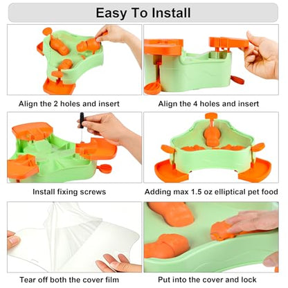 Dog Cat Treat Dispenser Slow Feeder Toy, 3-in-1 Interactive Dog Puzzle Press Toys, Dog Enrichment Toy No-Slip Interactive Brain Training Toys for Smart Dog Cats (Green/Orange) - color: Green/Orange