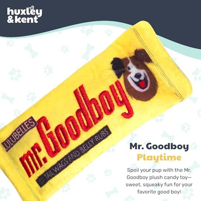 Huxley & Kent Funny Dog Toy w/Squeaker – Power Plush Squeaky Dog Toys for Small, Medium & Large Dogs – Soft Stuffed Animal for Indoor Play & Fetch - Mr Goodboy, Small - size: Small, style: Mr Goodboy
