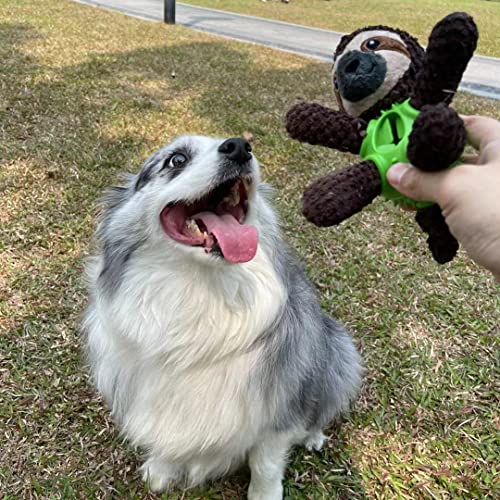 Squeaky Dog Toys, Interactive Durable Plush Pet Toys,Food Dispensing Toy,Funny Rubber Chew Puzzle Toy for Puppy Middle Large Dogs
