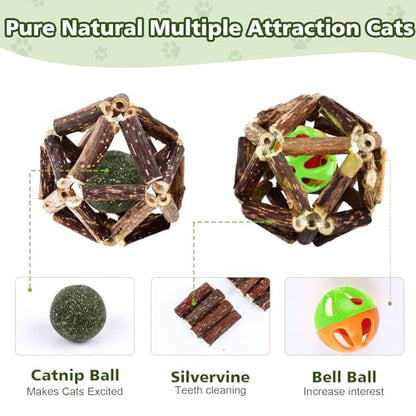 WOUSEDO 27 Pack Catnip Chew Toys for Cats,Cotton Sisal Rope Toys,Cat Natural Silvervine Sticks,for Cat Teeth Cleaning and Dental Care,Interactive Toy for Bored Indoor Cats - size: 27 PACK