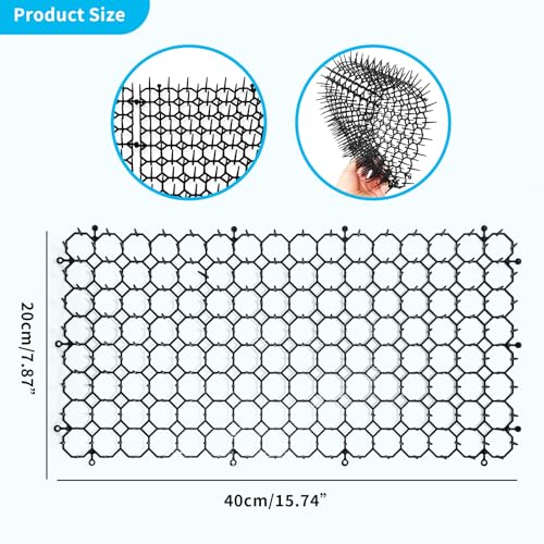 16 Pack 16 x 8 Inch Cat Scat Mat with Spikes, Scat Mat for Cats Cat Deterrent Mat Digging Stopper Repellent Spike Mat - size: 16 Pack