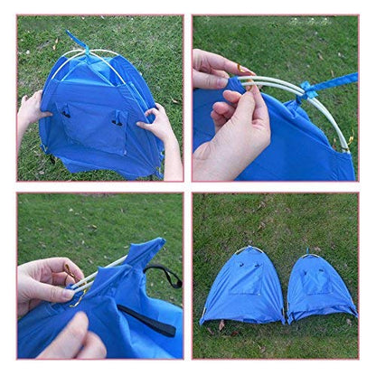 Breathable Washable Pet Puppy Kennel Dog Cat Folding Indoor Outdoor House Bed Tent (L, Coffee)
