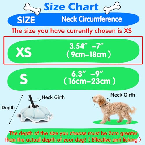 Soft Small Dog Cone Collar Alternative for Small Dogs(Puppy Yorkshire Puppy Chihuahua Pomeranian), Comfortable Dog Neck Recovery Cone, Adjustable Head Pillow Cone After Surgery to Stop Licking - size: XS(Neck Girth:3.54"-7")