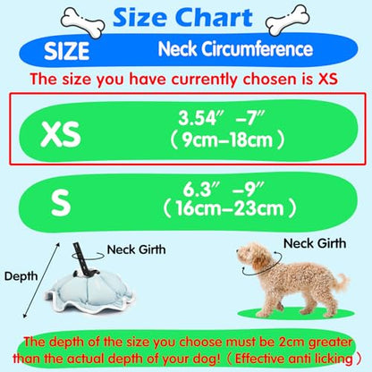 Soft Small Dog Cone Collar Alternative for Small Dogs(Puppy Yorkshire Puppy Chihuahua Pomeranian), Comfortable Dog Neck Recovery Cone, Adjustable Head Pillow Cone After Surgery to Stop Licking - size: XS(Neck Girth:3.54"-7")