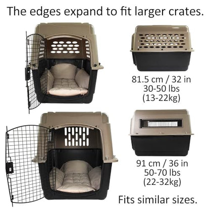 Helen's Pet Bed Multi-Fit Dog Crate Cushion, Medium (Label: L JP Size) - Washable Reversible Crate Bed Pad, Soft Cushion for Wire, Plastic & Hard-Sided Crates, Carriers & Strollers - color: Beige Pink (Fabric), size: Medium