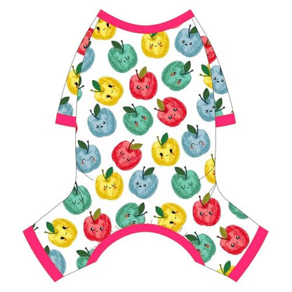 Dog Pajamas for Small Dogs, Soft Thin Pjs Jammies Cat Doggie, Summer Pet Cute Puppy Clothes Outfits Dogs Boy Girl(Red Apple, XS) - color: Red Apple, size: X-Small (Chest 11.8 in)