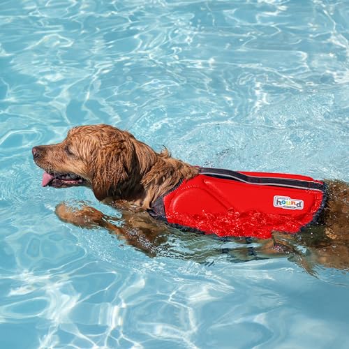 Outward Hound Dawson Swim Red Dog Life Jacket, XL - color: Red, size: X-Large (Chest Girth: 33"-44")